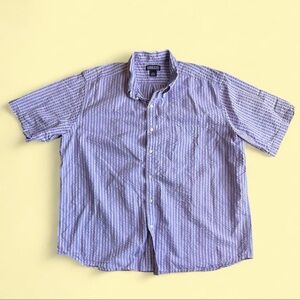Mens Lands End Pastel Striped Cotton Button Down Size XL